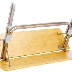 Coupon 🎁 CAMPZ Table en bambou 100x60x58cm, marron/gris 🎁 -Meubles de camping Soldes campz bamboo table 100x60x58cm brown grey 5