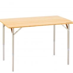 Meubles de camping Soldes -Meubles de camping Soldes campz bamboo table 100x65x65cm with storage mesh brown 2