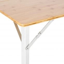 De gros ❤️ CAMPZ Table en bambou 100x72x70cm Extra Fort, marron/gris ✨ -Meubles de camping Soldes campz bamboo table 100x72x70cm extra strong brown grey 3