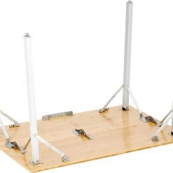 De gros ❤️ CAMPZ Table en bambou 100x72x70cm Extra Fort, marron/gris ✨ -Meubles de camping Soldes campz bamboo table 100x72x70cm extra strong brown grey 6