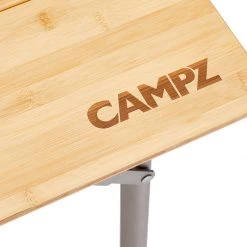 Nouveau 🔔 CAMPZ Table en bambou 80x60x65cm avec filet de rangement, marron 😉 -Meubles de camping Soldes campz bamboo table 80x60x60cm with storage mesh brown 3