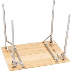 Nouveau 🔔 CAMPZ Table en bambou 80x60x65cm avec filet de rangement, marron 😉 -Meubles de camping Soldes campz bamboo table 80x60x60cm with storage mesh brown 5