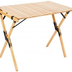 Meilleure affaire 🌟 CAMPZ Table à roulettes en hêtre 90x60x70cm, marron 🥰