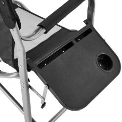 Bon marché 🔔 CAMPZ Chaise de direction, noir/gris 🎉 -Meubles de camping Soldes campz directors chair black grey 6