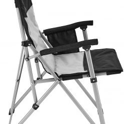 Promo 🎉 CAMPZ Chaise pliante avec accoudoirs en acier, noir/gris 🎁 -Meubles de camping Soldes campz folding chair with steel armrests black grey 3