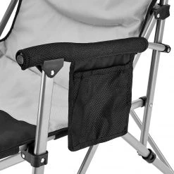 Promo 🎉 CAMPZ Chaise pliante avec accoudoirs en acier, noir/gris 🎁 -Meubles de camping Soldes campz folding chair with steel armrests black grey 6