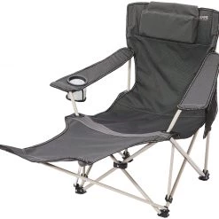 Meilleur prix 🔥 CAMPZ Lounger Chaise pliante avec repose-pieds, gris 💯