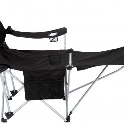 Meilleure vente 🛒 CAMPZ Lounger Chaise Pliante avec repose-pieds amovible, noir ❤️ -Meubles de camping Soldes campz lounger folding chair with detachable footrest black 3 1