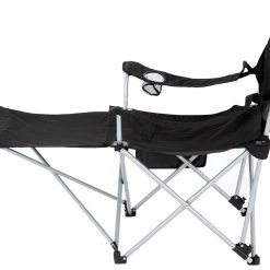 Meilleure vente 🛒 CAMPZ Lounger Chaise Pliante avec repose-pieds amovible, noir ❤️ -Meubles de camping Soldes campz lounger folding chair with detachable footrest black 5 1