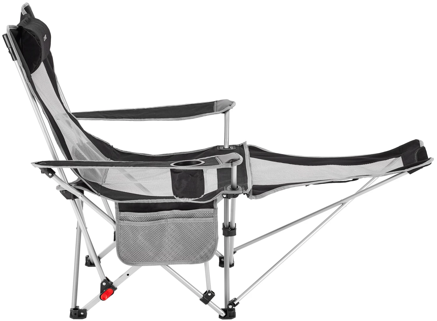 Sortie 🎉 CAMPZ Chaise longue pliante en maille avec repose-pieds amovible, gris/noir 🎁 3 Sortie 🎉 CAMPZ Chaise longue pliante en maille avec repose-pieds amovible, gris/noir 🎁 – Image 3