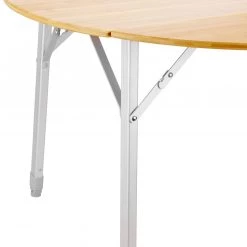 Grosses soldes 👏 CAMPZ Table ronde en bambou 90x46/70cm, marron/gris 🎉 -Meubles de camping Soldes campz round bamboo table 90x46 70cm brown grey 4