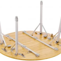 Grosses soldes 👏 CAMPZ Table ronde en bambou 90x46/70cm, marron/gris 🎉 -Meubles de camping Soldes campz round bamboo table 90x46 70cm brown grey 5