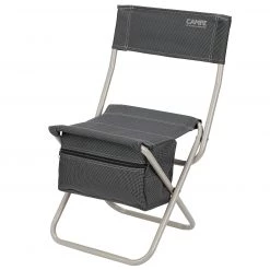 Promo 🤩 CAMPZ Chaise pliante avec rangement, gris 😍