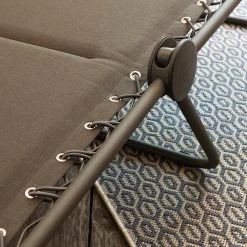 Grosses soldes 🌟 Lafuma Mobilier Siesta L Transat Polycoton, bleu/blanc 🎁 -Meubles de camping Soldes lafuma mobilier siesta l sun bed polycotton titane ardoise 4