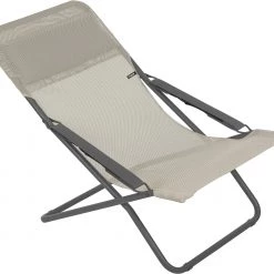 Vente flash 🔥 Lafuma Mobilier Transabed Bain de soleil avec Cannage Phifertex, beige/gris 🤩