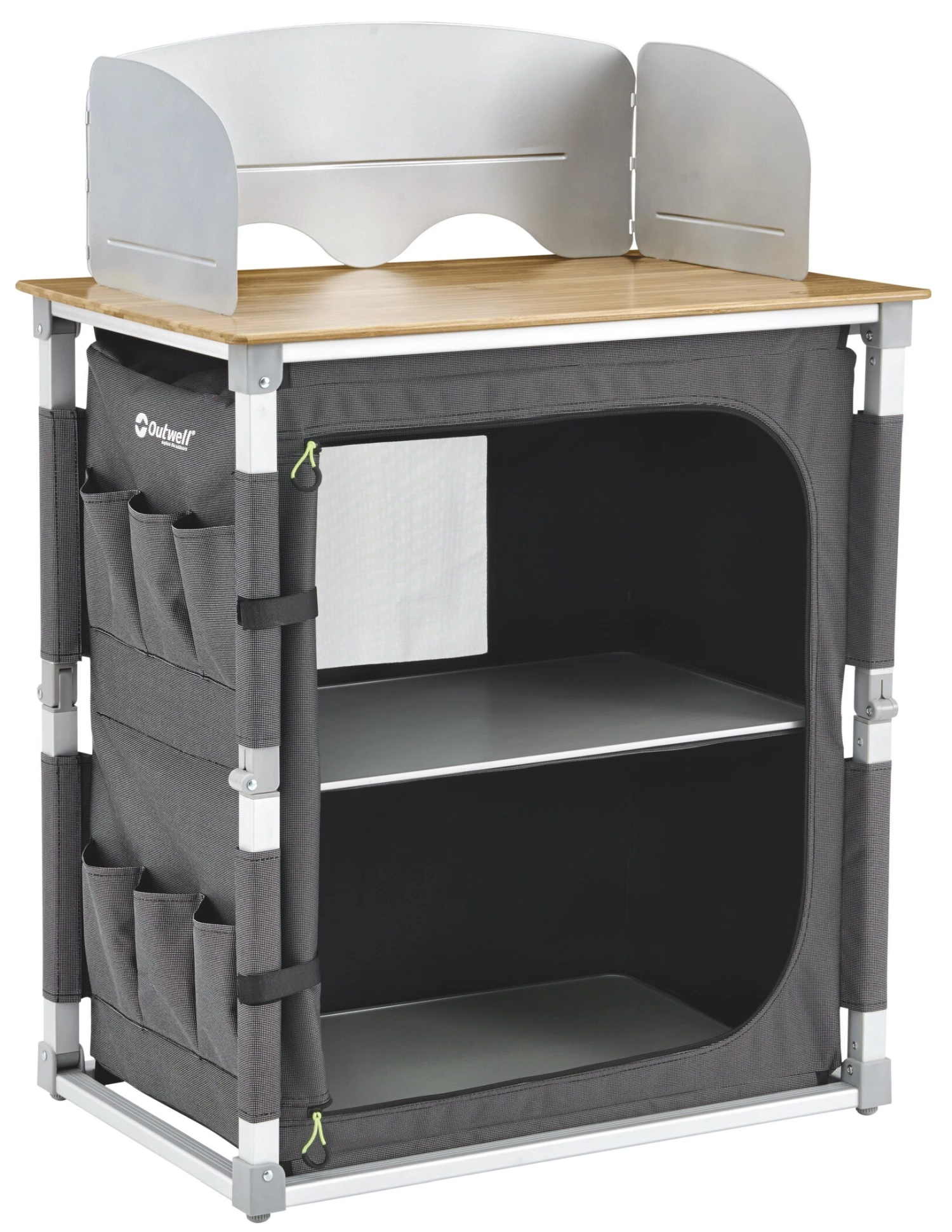 Nouveau ⌛ Outwell Padres Table de cuisine avec plateau en bambou, noir/marron 🛒 1 Nouveau ⌛ Outwell Padres Table de cuisine avec plateau en bambou, noir/marron 🛒