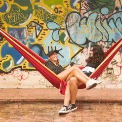 Coupon ❤️ Ticket to the Moon King Size Hamac, marron/beige 🥰 11 Coupon ❤️ Ticket to the Moon King Size Hamac, marron/beige 🥰 -Meubles de camping Soldes ticket to the moon king size hammock burgundy dark yellow 6